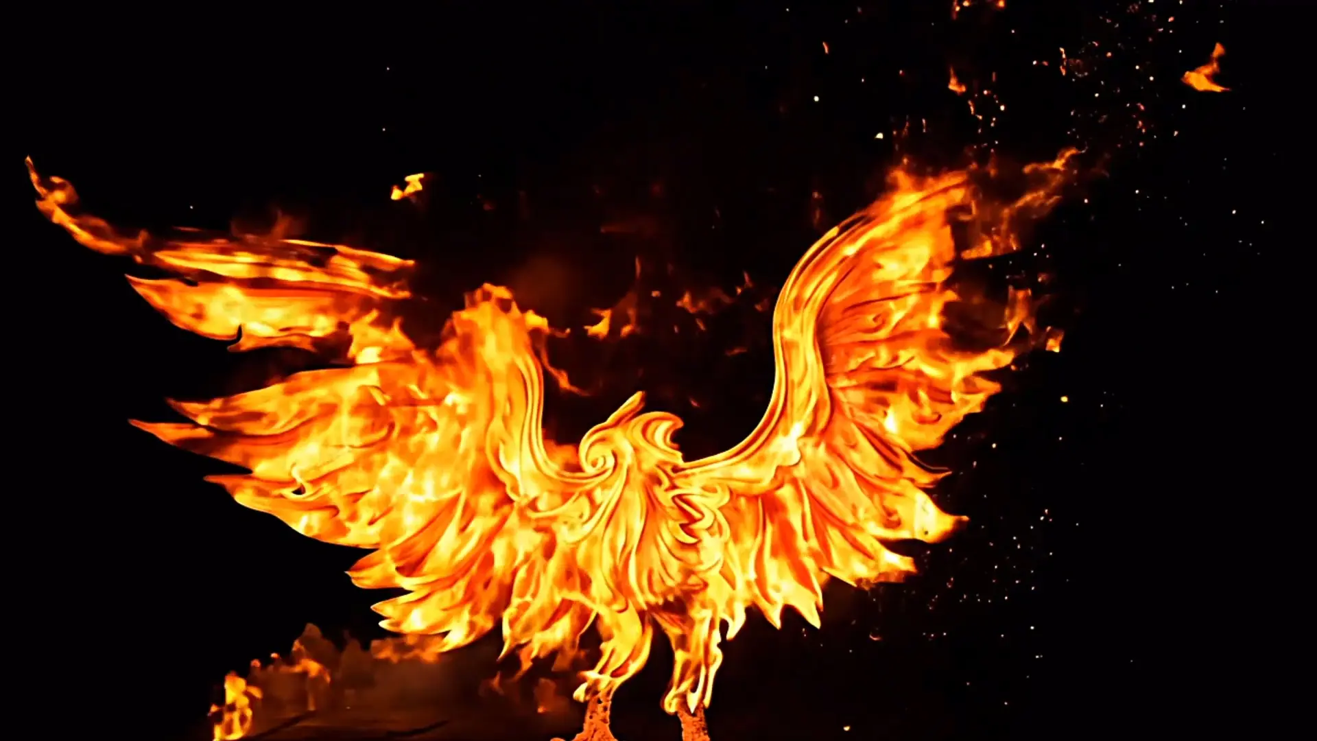 Fiery Phoenix Rise Background for Epic Logo Animation